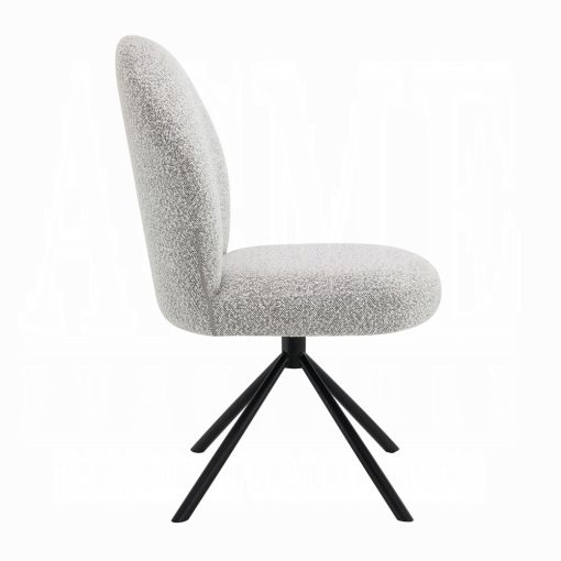 Acme Lawton Gray Boucle & Black Side Chair w/Swivel - Set of 2 - Image 3