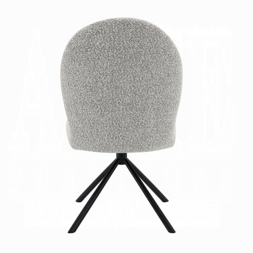 Acme Lawton Gray Boucle & Black Side Chair w/Swivel - Set of 2 - Image 4