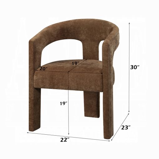 Acme Leonardo Brown Linen Arm Chair - Set of 2 - Image 7
