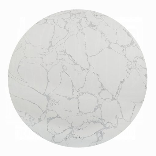 Acme Koen Engineering Marble Top, White & Black Round Dining Table - Image 3