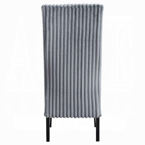 Acme Kini Gray Corduroy & Black Side Chair - Set of 2 - Image 5