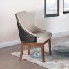 Acme Gilsea Fabric, Brown Synthetic Leather & Brown Side Chair - Set of 2