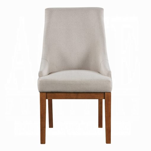 Acme Gilsea Fabric, Brown Synthetic Leather & Brown Side Chair - Set of 2 - Image 3