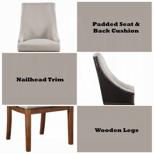 Acme Gilsea Fabric, Brown Synthetic Leather & Brown Side Chair - Set of 2 - Image 9