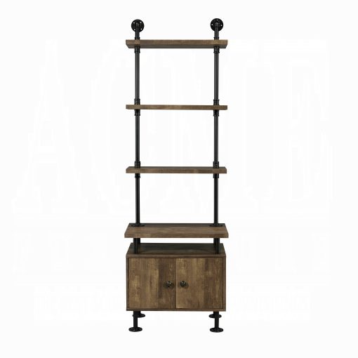 Acme Ensata II Rustic Oak & Black TV Stand Side Pier - Image 3