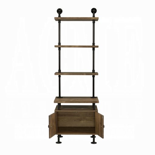 Acme Ensata II Rustic Oak & Black TV Stand Side Pier - Image 4