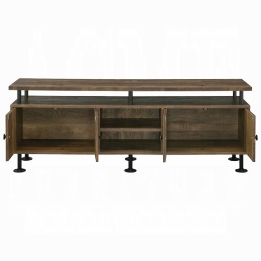 Acme Ensata II Rustic Oak & Black TV Stand - Image 4