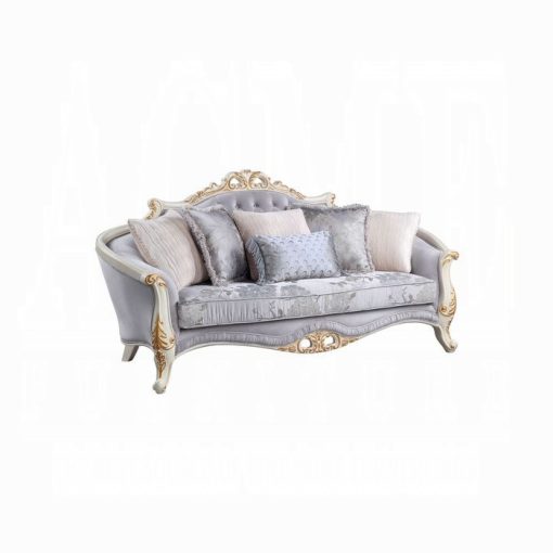 Acme Galelvith Gray Fabric Sofa with 6 Pillows - Image 2