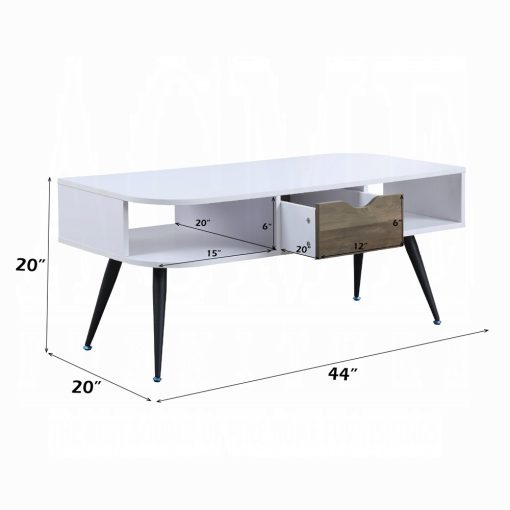 Acme Halima White & Black Coffee Table - Image 8