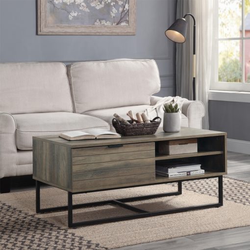 Acme Homare Rustic Oak & Black Coffee Table