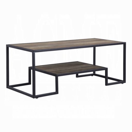 Acme Idella Rustic Oak & Black Coffee Table - Image 2