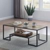 Acme Idella Rustic Oak & Black Coffee Table
