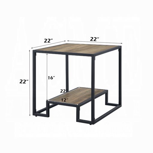 Acme Idella Rustic Oak & Black End Table - Image 5