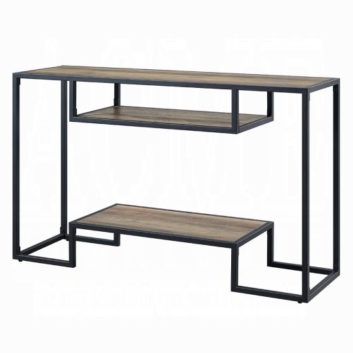 Acme Idella Rustic Oak & Black Sofa Table - Image 2