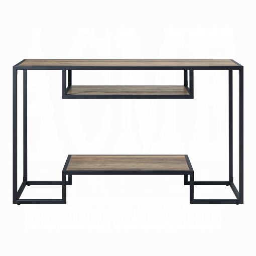 Acme Idella Rustic Oak & Black Sofa Table - Image 3