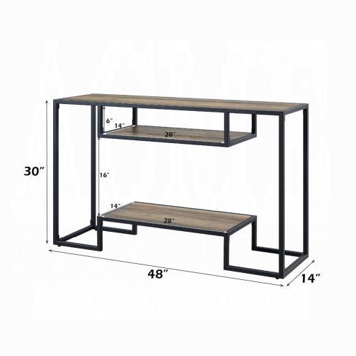 Acme Idella Rustic Oak & Black Sofa Table - Image 6