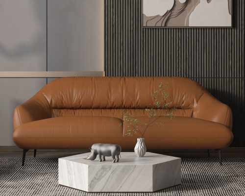 Acme Leonia Saddle Tan Top Grain Leather Sofa