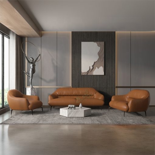 Acme Leonia Saddle Tan Top Grain Leather Sofa - Image 5
