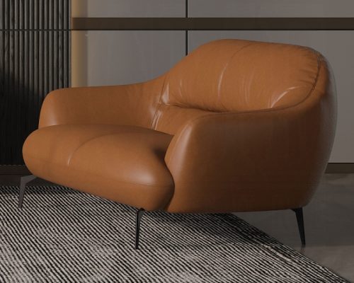 Acme Leonia Saddle Tan Top Grain Leather Loveseat