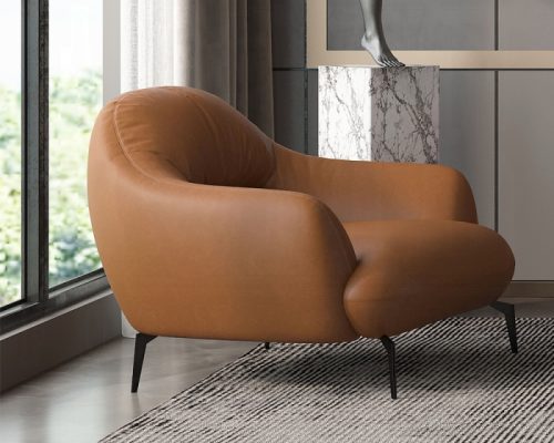 Acme Leonia Saddle Tan Top Grain Leather Chair