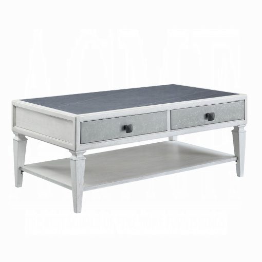 Acme Katia Rustic Gray & Weathered White Finish Coffee Table - Image 2