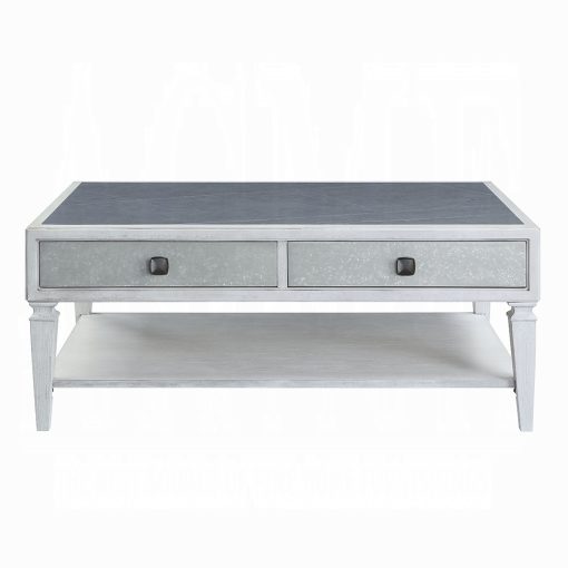 Acme Katia Rustic Gray & Weathered White Finish Coffee Table - Image 3
