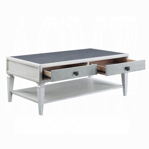 Acme Katia Rustic Gray & Weathered White Finish Coffee Table - Image 4