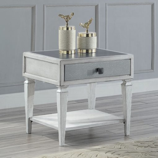Acme Katia Rustic Gray & Weathered White End Table