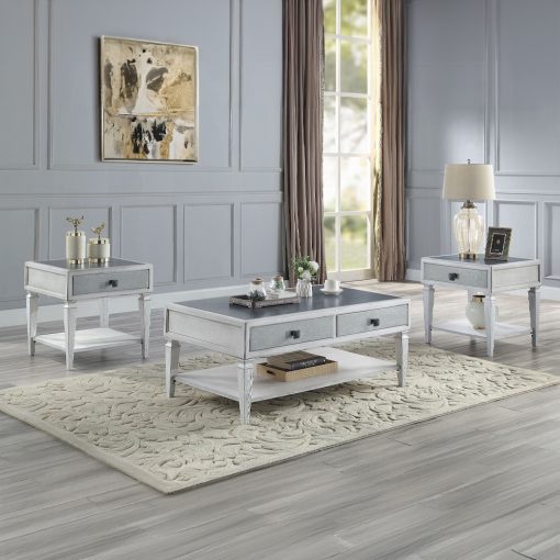 Acme Katia Rustic Gray & Weathered White End Table - Image 5