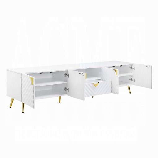 Acme Gaines White High Gloss TV Stand - Image 4