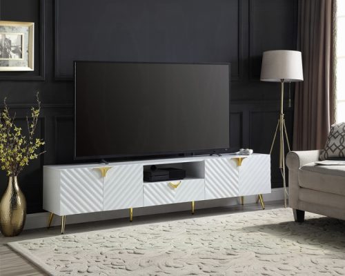 Acme Gaines White High Gloss TV Stand