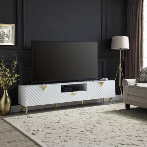 Acme Gaines White High Gloss TV Stand