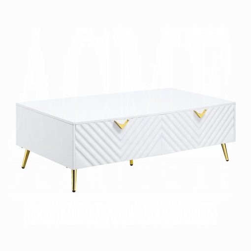 Acme Gaines White High Gloss Coffee Table - Image 2