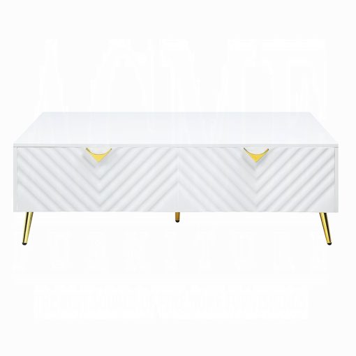 Acme Gaines White High Gloss Coffee Table - Image 3