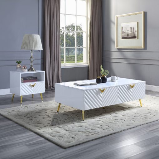 Acme Gaines White High Gloss Coffee Table - Image 6