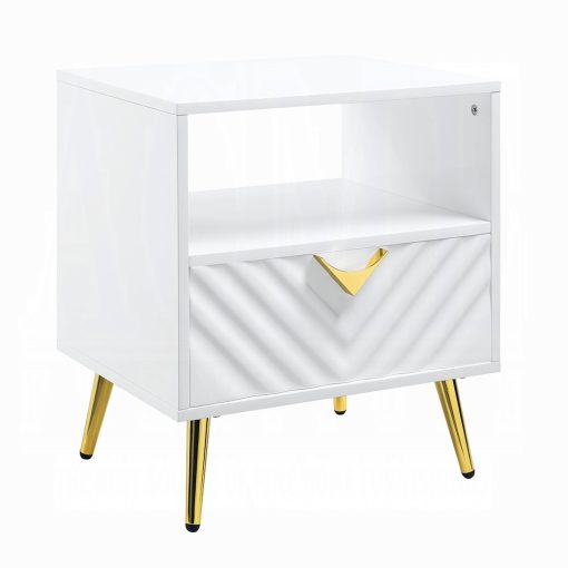 Acme Gaines White High Gloss End Table - Image 2