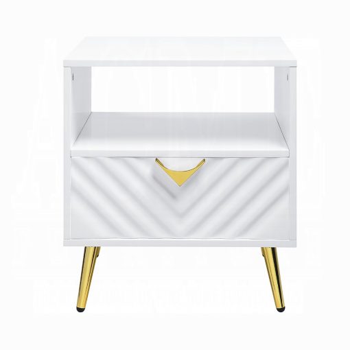 Acme Gaines White High Gloss End Table - Image 3
