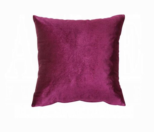 Acme Heibero Burgundy Velvet Loveseat with 2 Pillows - Image 4