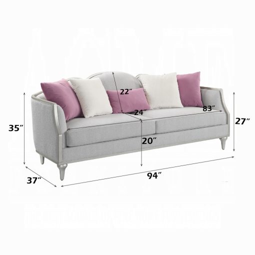 Acme Kasa Beige Linen Sofa w/5 Pillows - Image 7