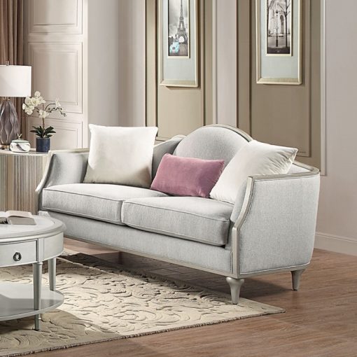 Acme Kasa Beige Linen Loveseat w/3 Pillows