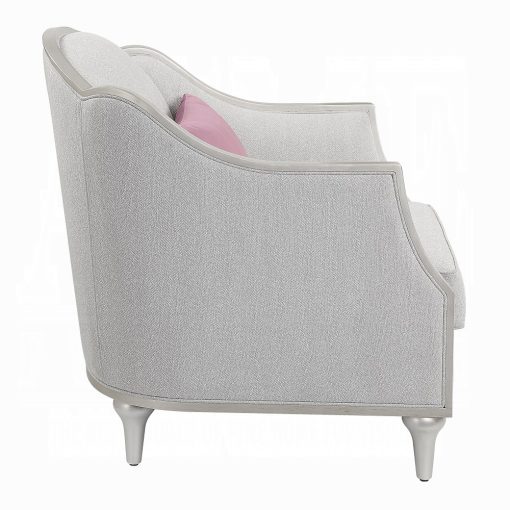 Acme Kasa Beige Linen Chair w/Pillow - Image 4