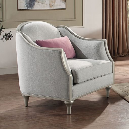 Acme Kasa Beige Linen Chair w/Pillow