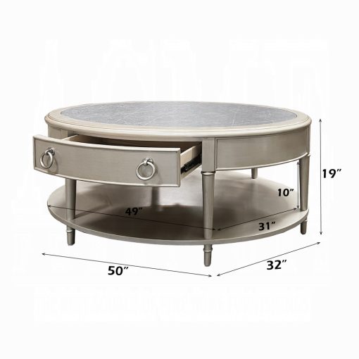 Acme Kasa Sintered Stone & Champagne Coffee Table - Image 9