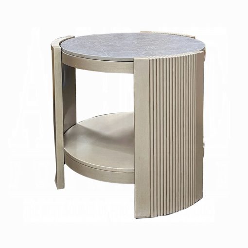 Acme Kasa Sintered Stone & Champagne End Table - Image 2