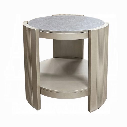 Acme Kasa Sintered Stone & Champagne End Table - Image 3