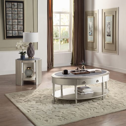 Acme Kasa Sintered Stone & Champagne End Table - Image 5