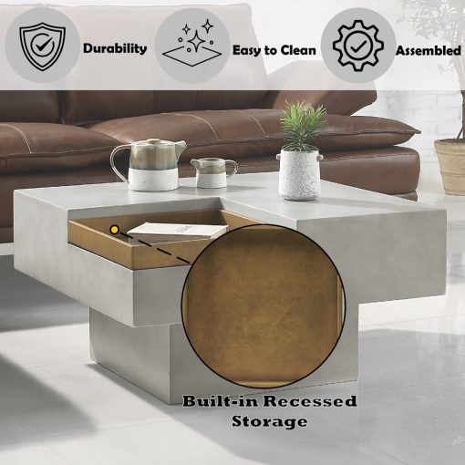 Acme Kailano Weathered Gray Coffee Table - Image 6