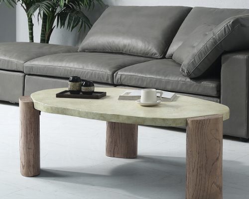 Acme Jacinda Off White & Oak Coffee Table