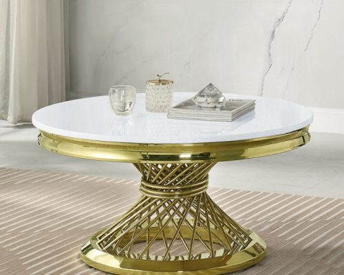 Acme Fallon Engineered Stone & Gold Coffee Table