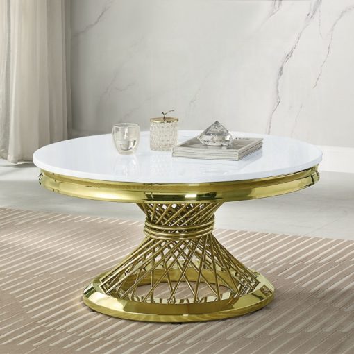 Acme Fallon Engineered Stone & Gold Coffee Table